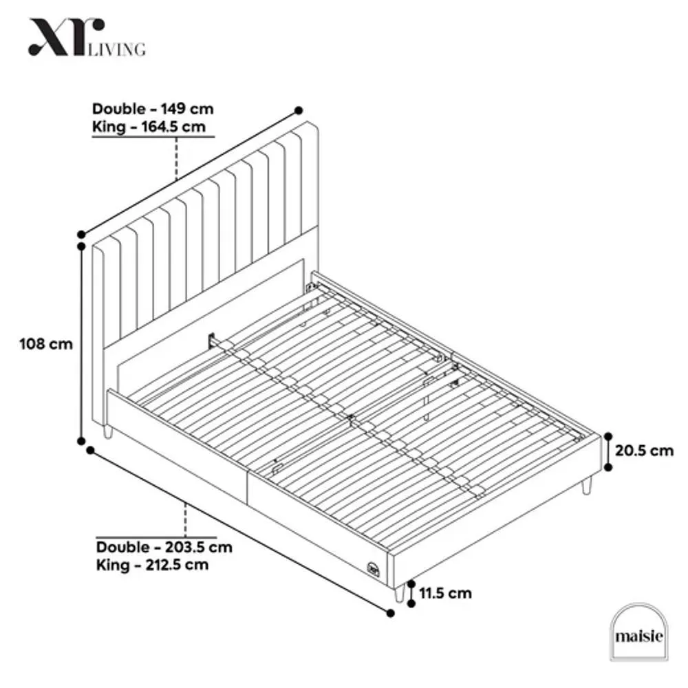 X Rocker Maisie Velvet Upholstered Bed Frame with LED Lights in Beige 6