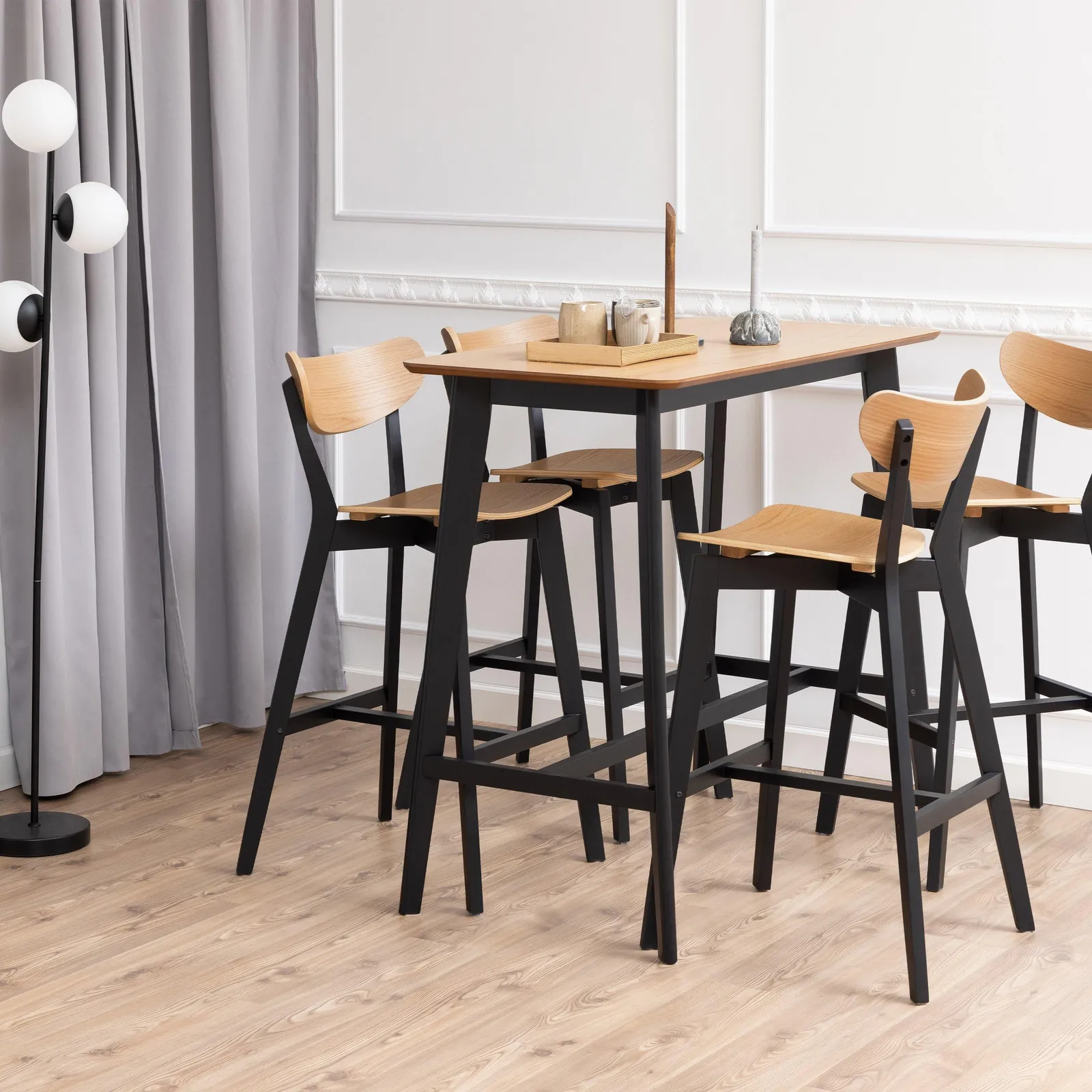 Furniture To Go Roxby Bar Table in Oak & Black in Brown 5