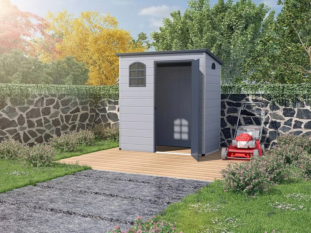 Vente-unique Resin Garden Shed - Light Grey - 2.09 M² - NERIO 5