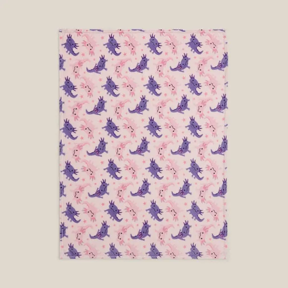 Cleo the Axolotl Printed Fleece 170cm x 130cm Throw Blanket 3