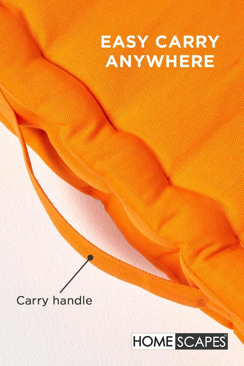 Homescapes Plain Cotton Floor Cushion in Orange 5