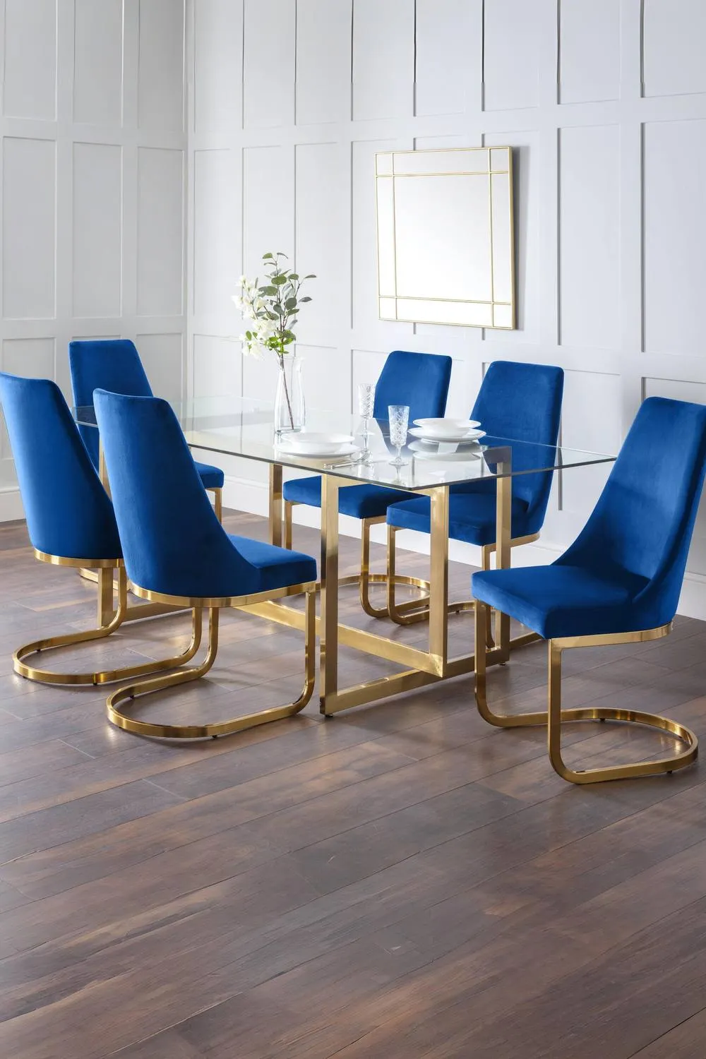 Julian Bowen Vittoria High Back Upholstered Dining Chair (Set of 2) in Blue 5