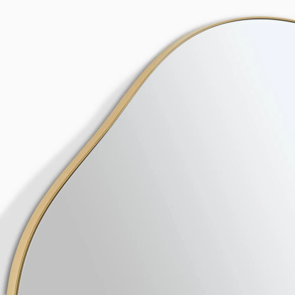 FurnitureboxUK Vita Gold Metal Small 60x60cm Pebble Shape Wall Mirror 6