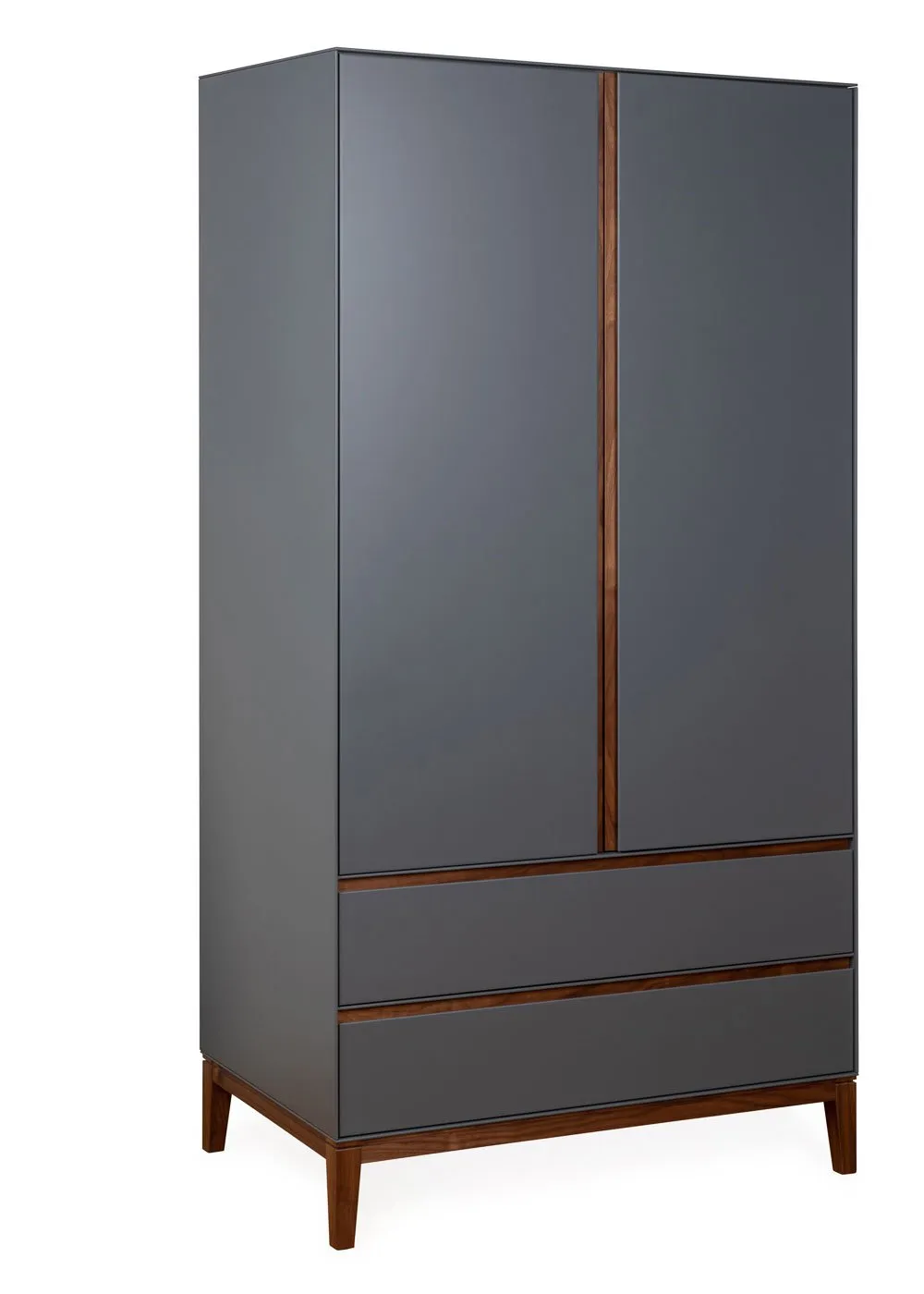 Heal's Lars Double Wardrobe in Grey and Walnut