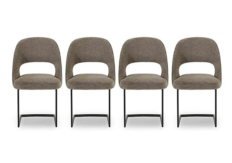 Tiber Set of 4 Cantilever Dining Chairs - Truffle