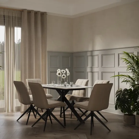 Indus Valley Aura Dining Table With 6 Aura Chairs