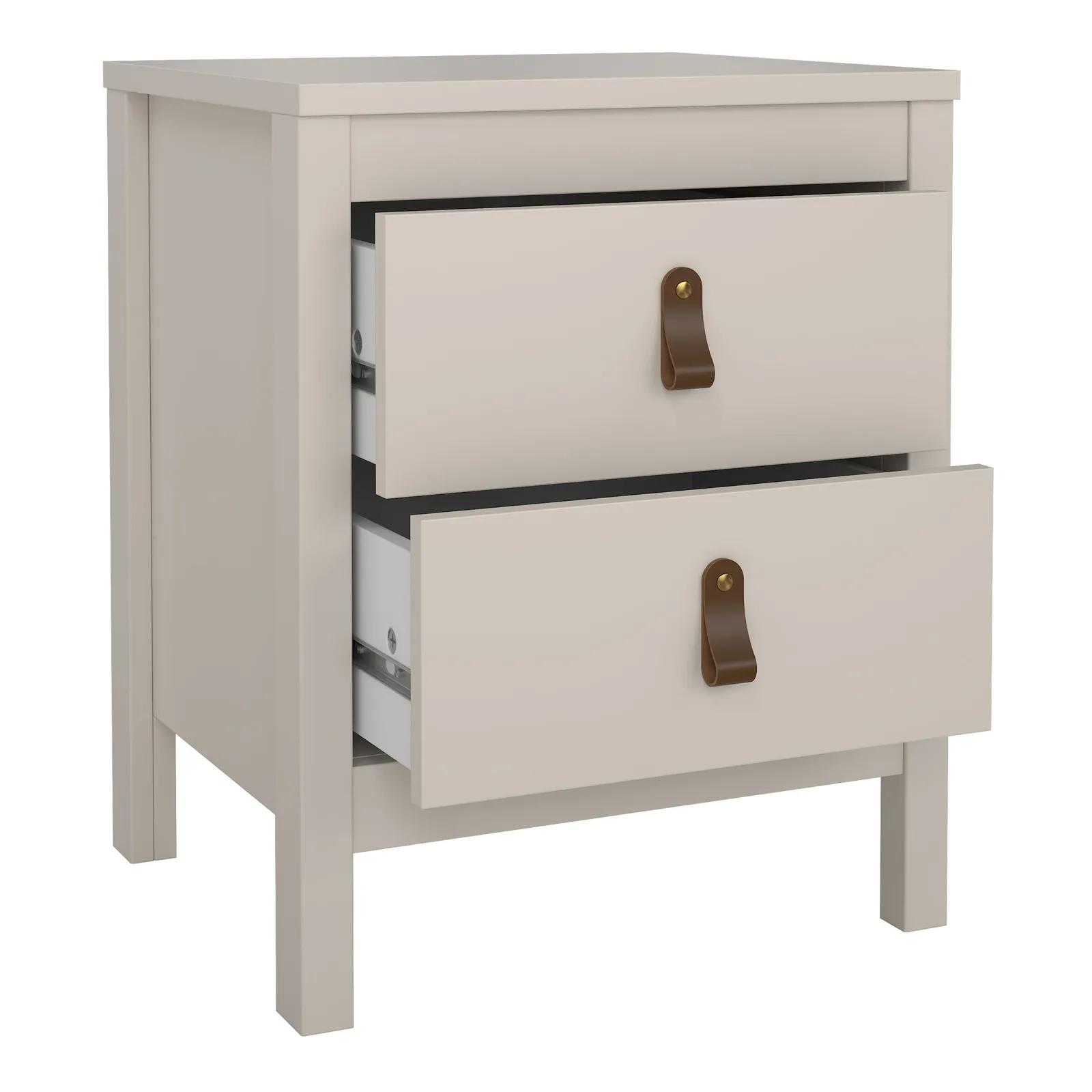 Furniture To Go Barcelona Bedside Table 2 Drawers in Cashmere in Beige 6