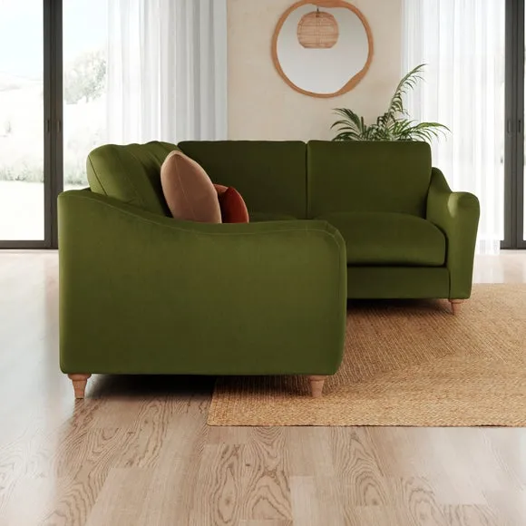 Hattie Matte Plush Velvet Corner Sofa 2