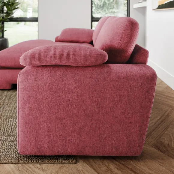 Magnus Vintage Soft Chenille Corner Chaise Sofa 2