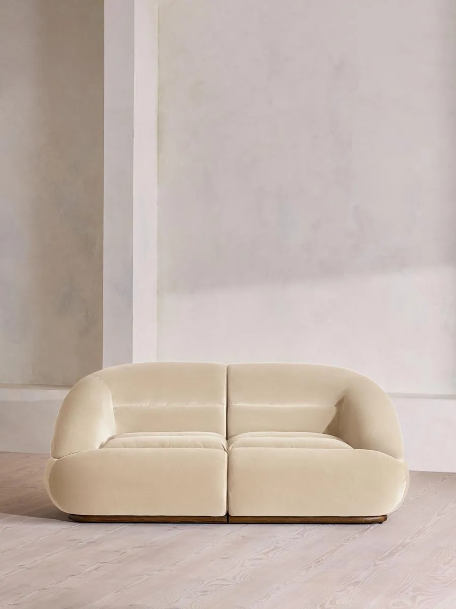 Edison Modular Sofa, Three Seater, Velvet, Porcelain