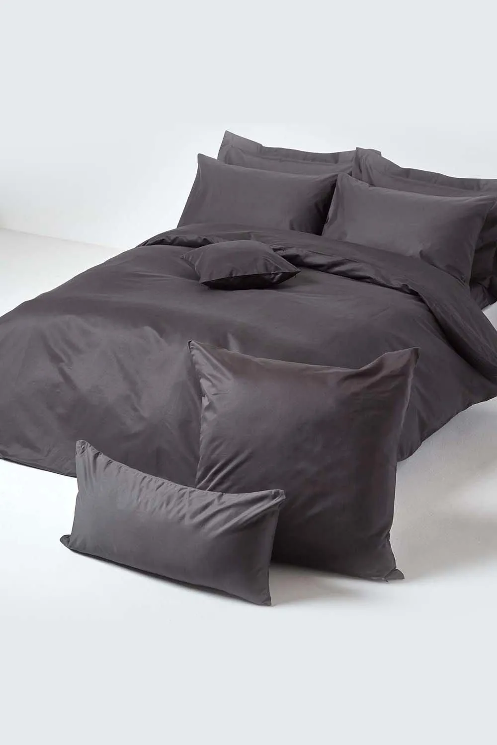 Homescapes Egyptian Cotton Oxford Pillowcase 1000 TC in Dark Grey 5