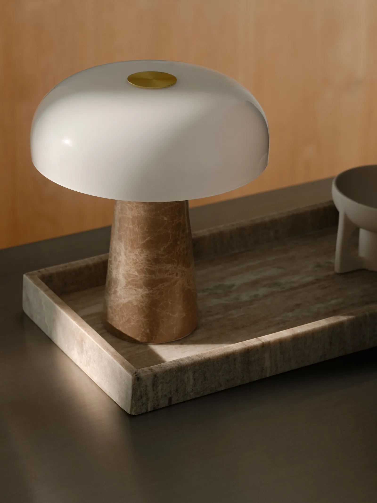 Nordlux Premium Indoor Table Lamp Beige Marble E14 Weighted Base - Mains Powered, IP20 6