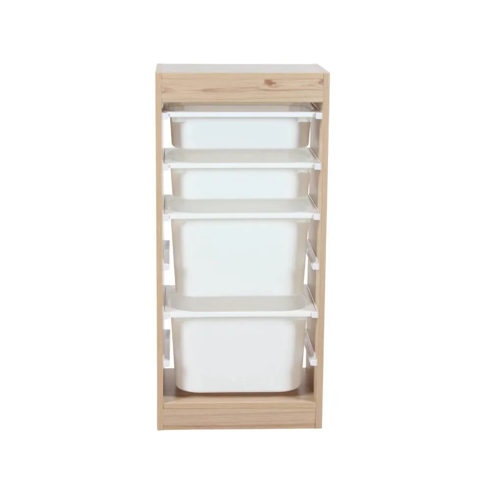sweeek Children's storage unit with 4 storage bins in Beige 6