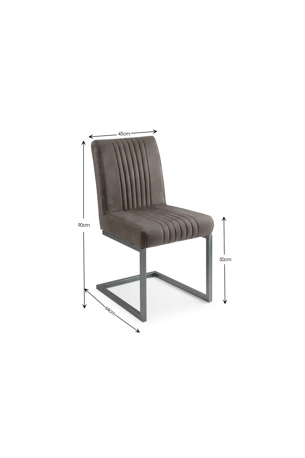 Julian Bowen Brooklyn Upholstered Dining Chair (Set of 2) in Grey 6
