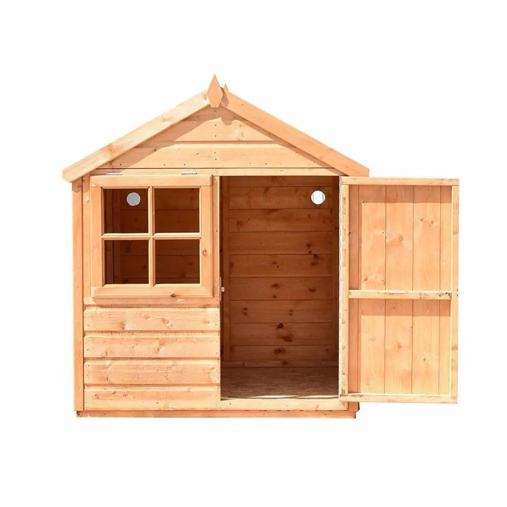 Shires Playhut 4 x 4 Feet Single Door with One Opening Window Playhouse in Light Brown 4