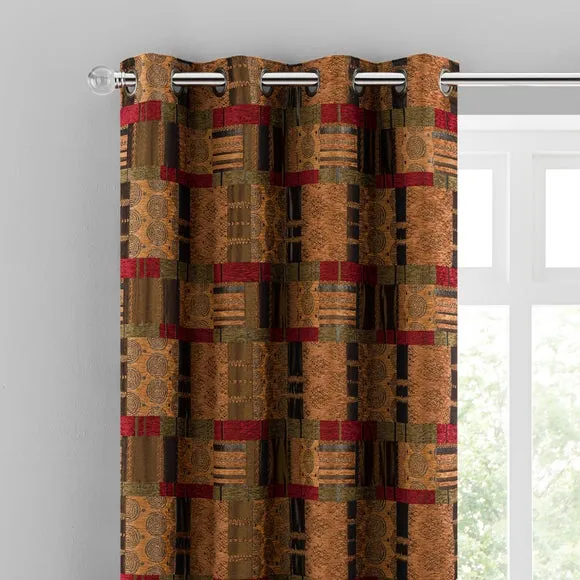 Prague Chenille Eyelet Curtains 1