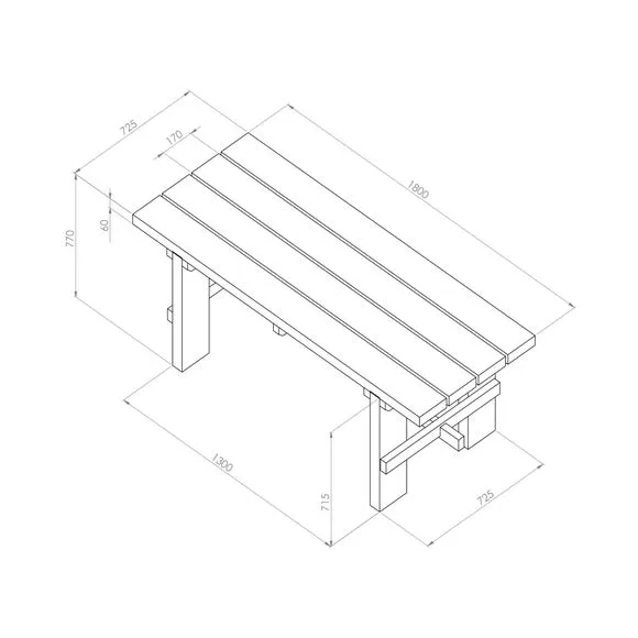 Rebecca Wooden Rectangle Garden Dining Table 4