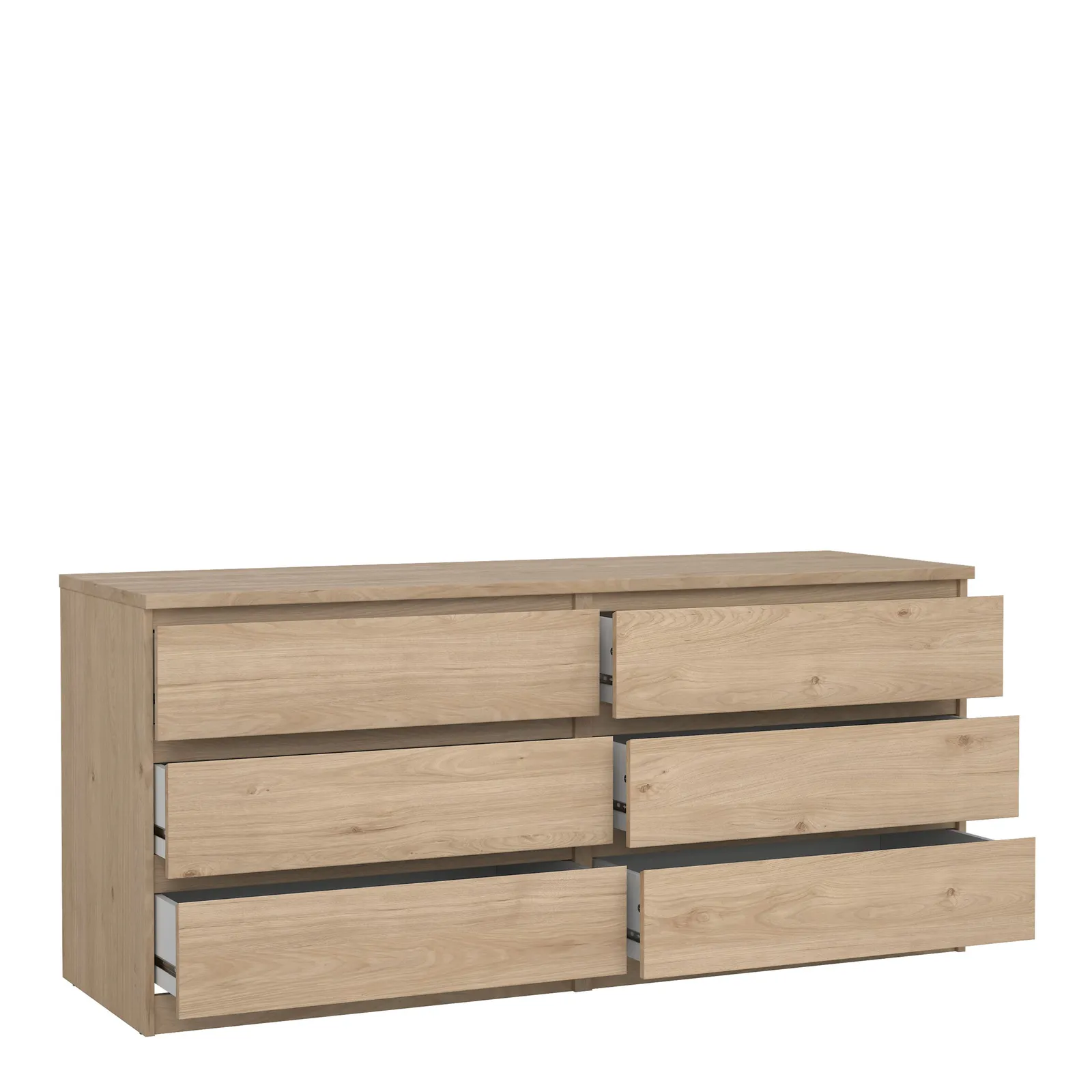 Furniture To Go Naia Wide Chest of 6 Drawers (3+3) in Light Oak 4