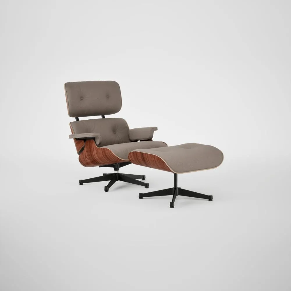 Vitra Eames Lounge Chair & Ottoman Santos Palisander Contemporary L50 71 Sand Polished Black Base 05 1