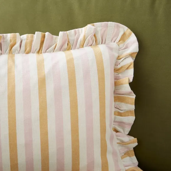 Frilled Stripe Rectangle Cushion Cover 2