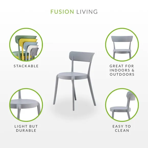 Fusion Living Plastic Bistro Dining Chair 6