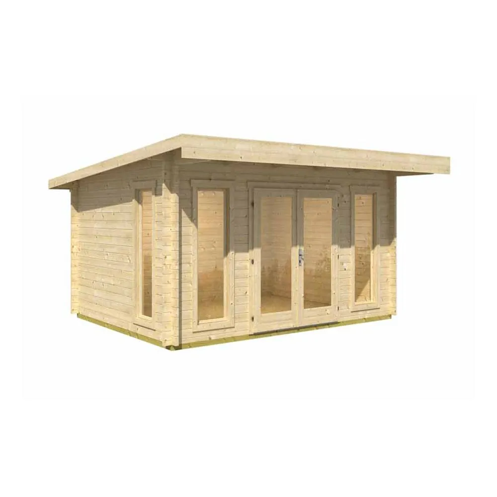 Lasita Maja Ltd Barbados 3-Log Cabin, Garden Room, Home Office - L459xW419xH241.94 cm in Natural 2
