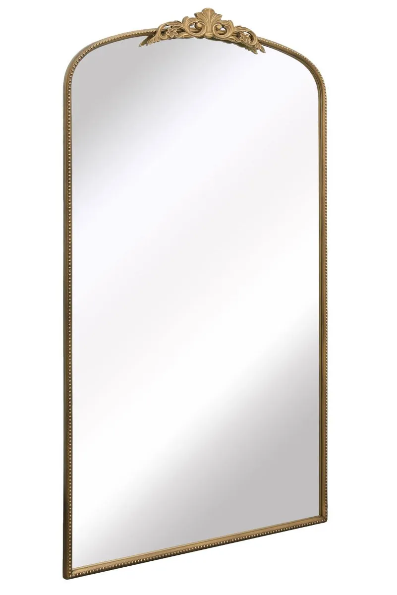MirrorOutlet Gold Metal Framed Arched Wall Mirror 68" X 38" (174CM X 96CM) 4