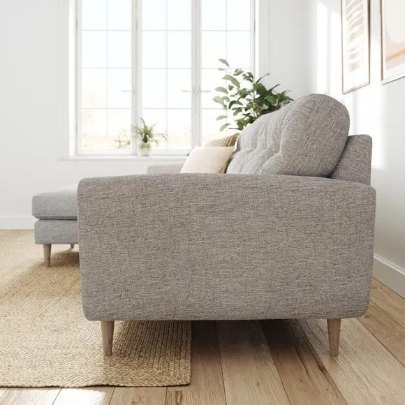 Sven Tonal Weave Large Corner Chaise Sofa 2