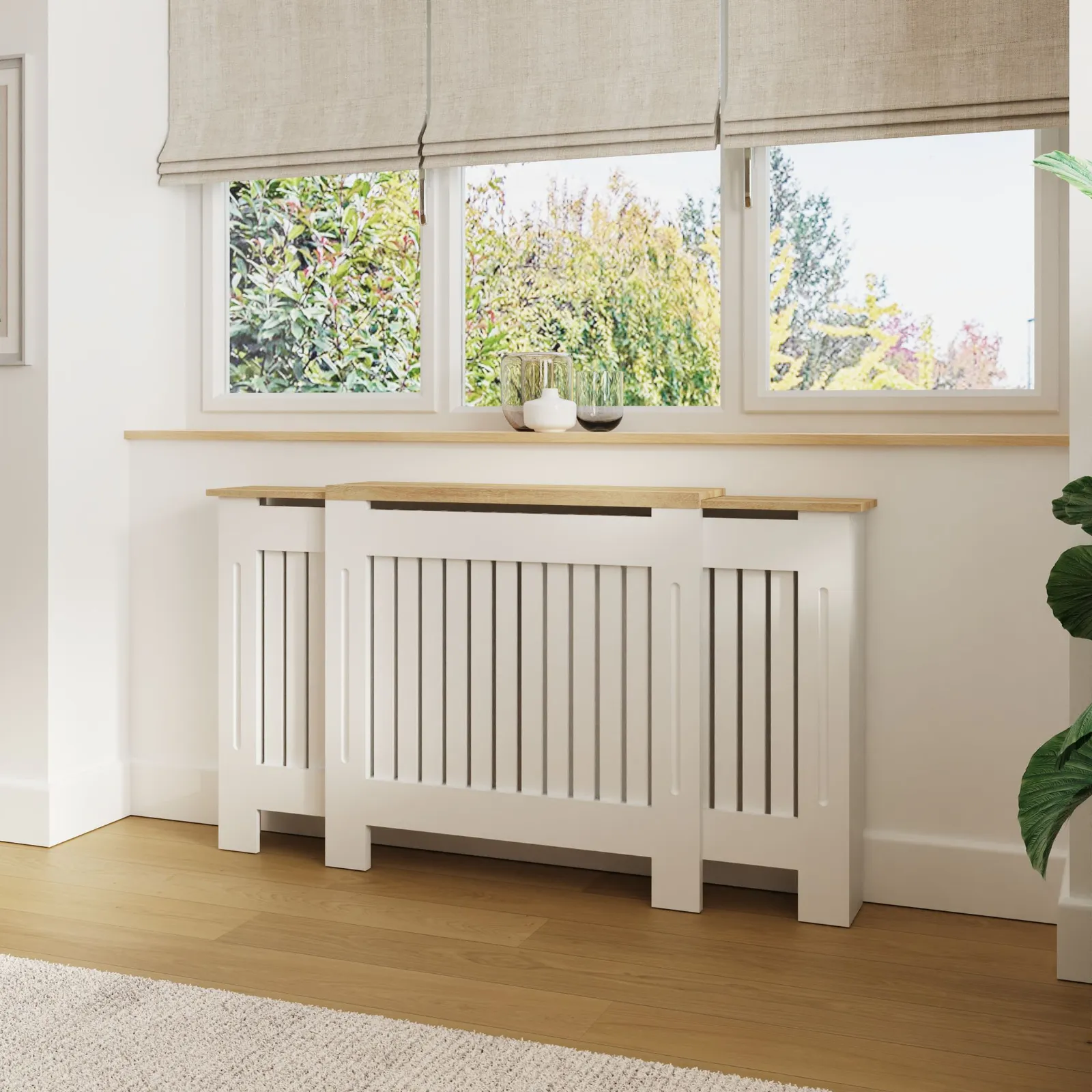 GFW Longslow Adjustable Radiator Cover in White 4