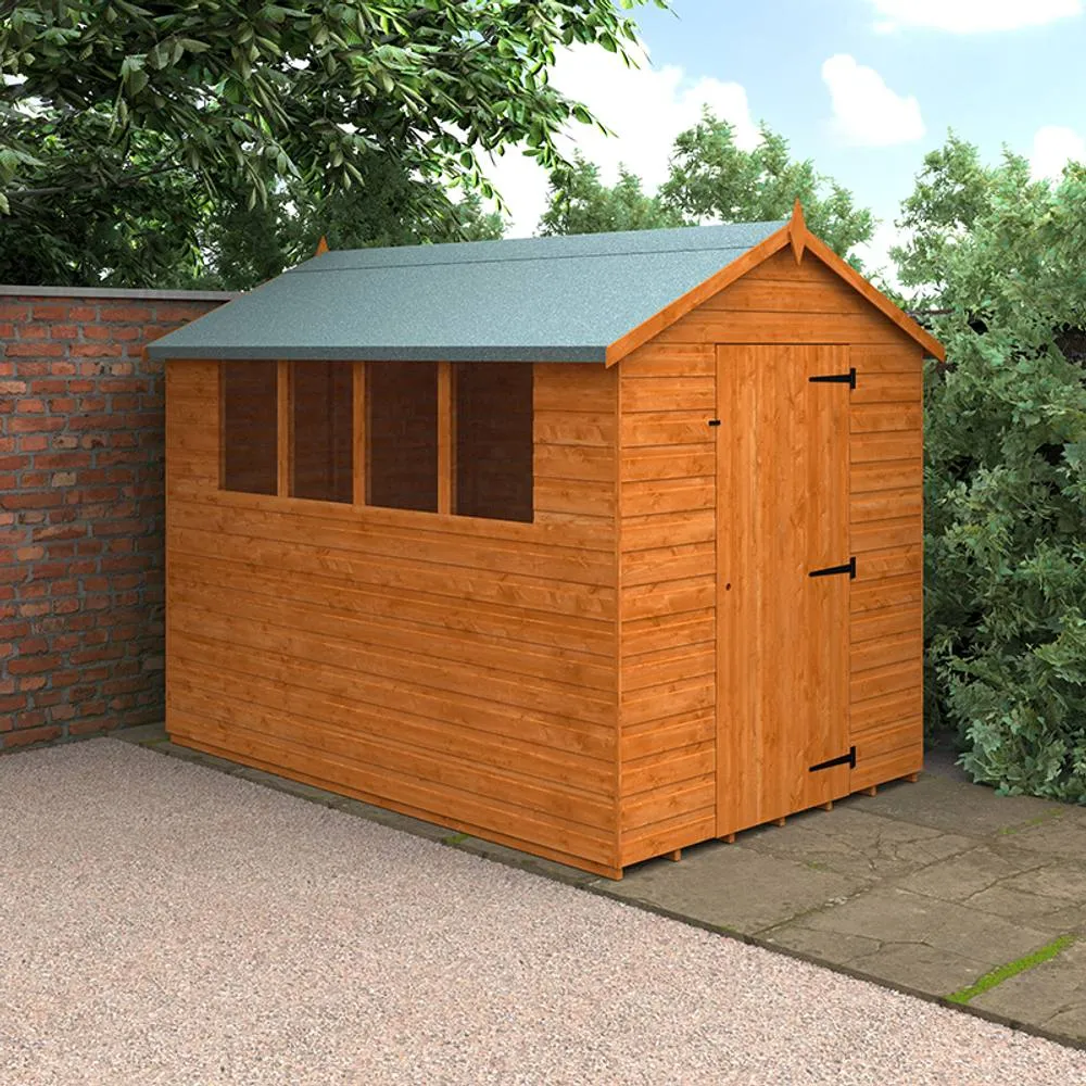 Buttercup Farm 9 x 6 Feet Super Apex 12mm Shed - Solid Wood/Softwood/Pine in Burnt Orange 2