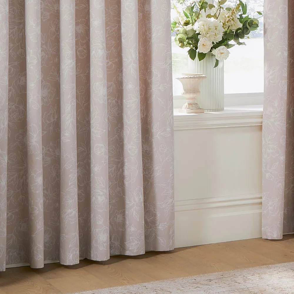 Wylder Bella Floral 100% Cotton Eyelet Curtain Pair in Natural 4