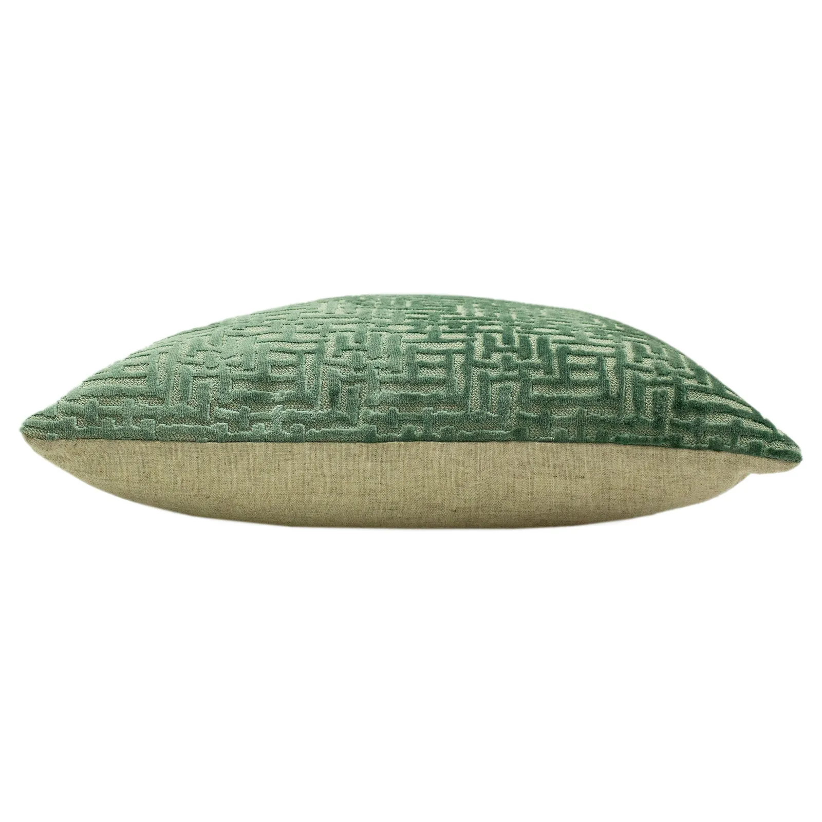 Paoletti Delphi Maze Cut Velvet Cushion in Mint 4