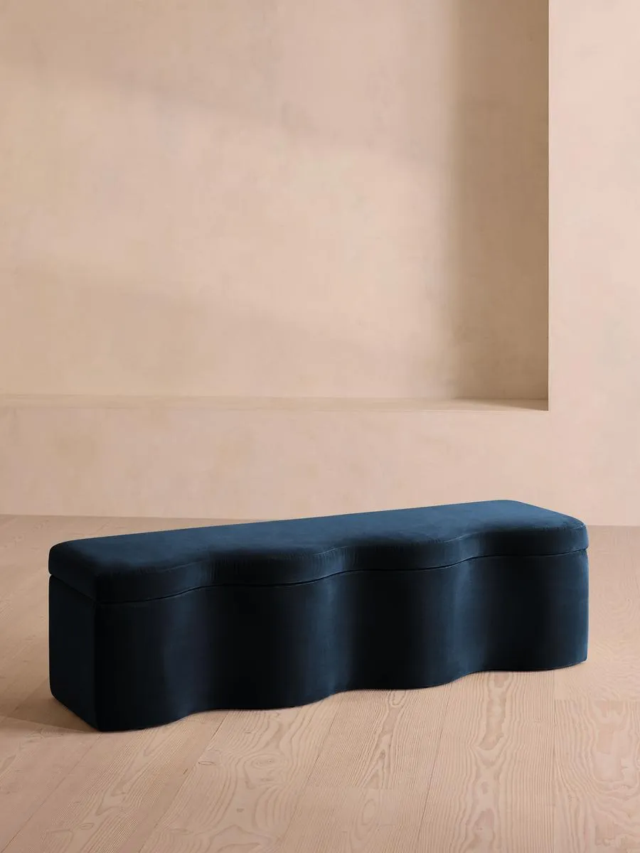 Eli Storage Bench, Royal Blue Velvet