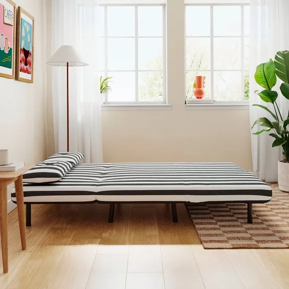 Phoebe Woven Stripe Small Double 2 Seater Sofa Bed 3