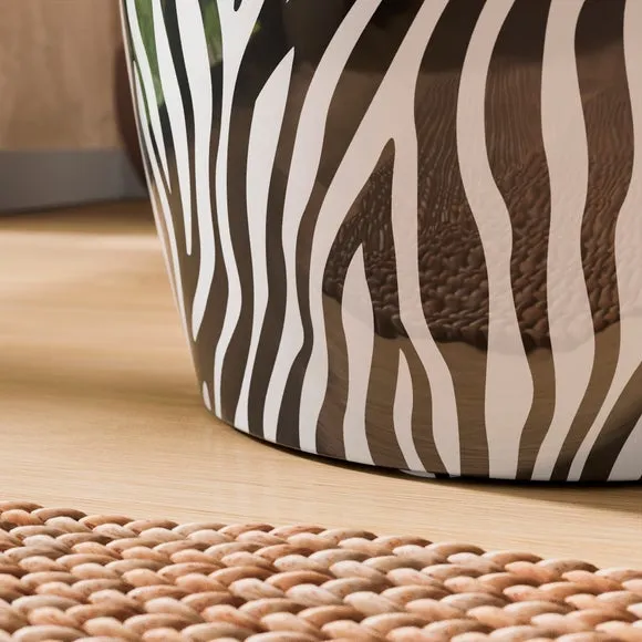 Metal Drum Zebra Print Side Table 4