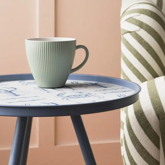 Kai Side Table, Retro Coastal Print 2