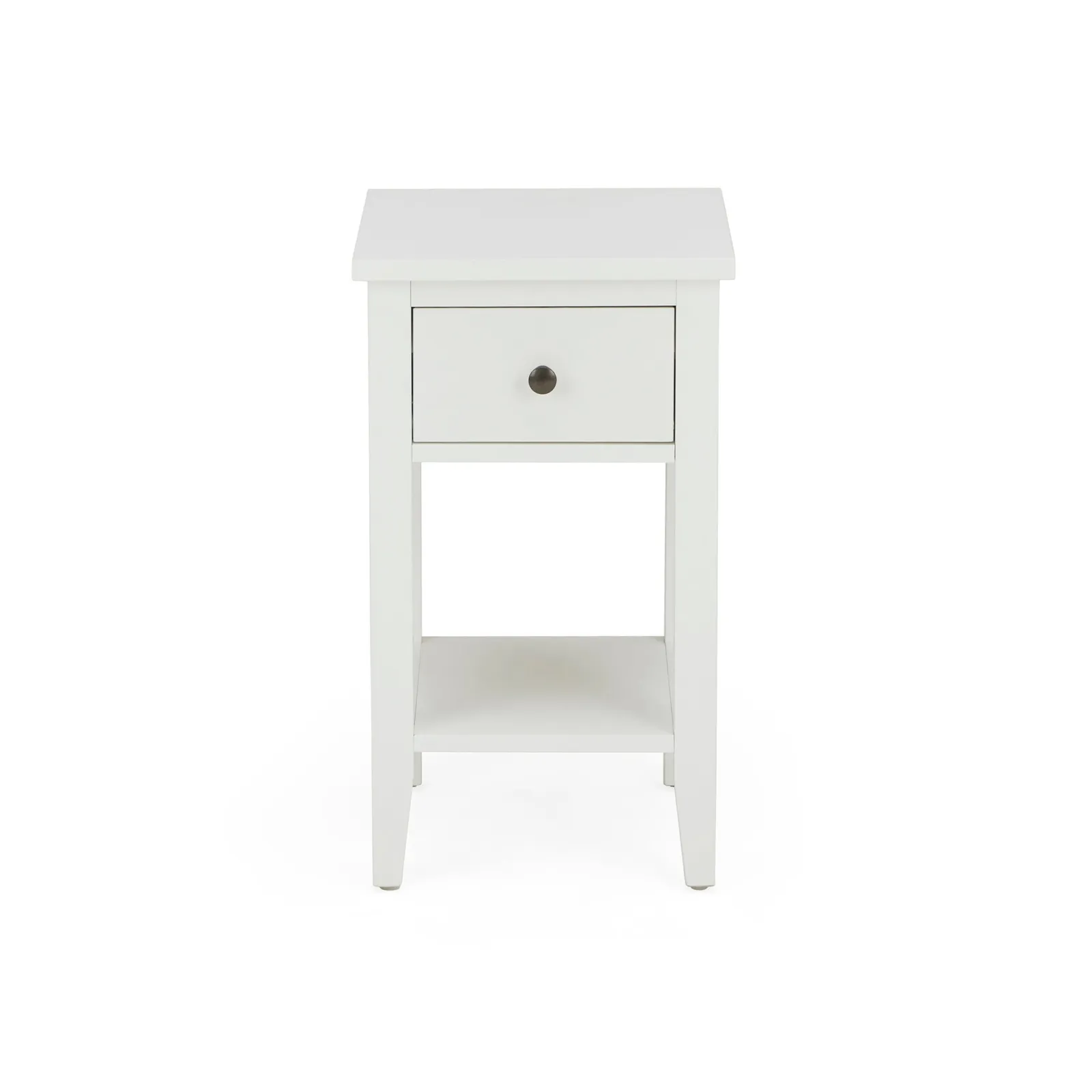 Lynton Compact White Slim Bedside Table White