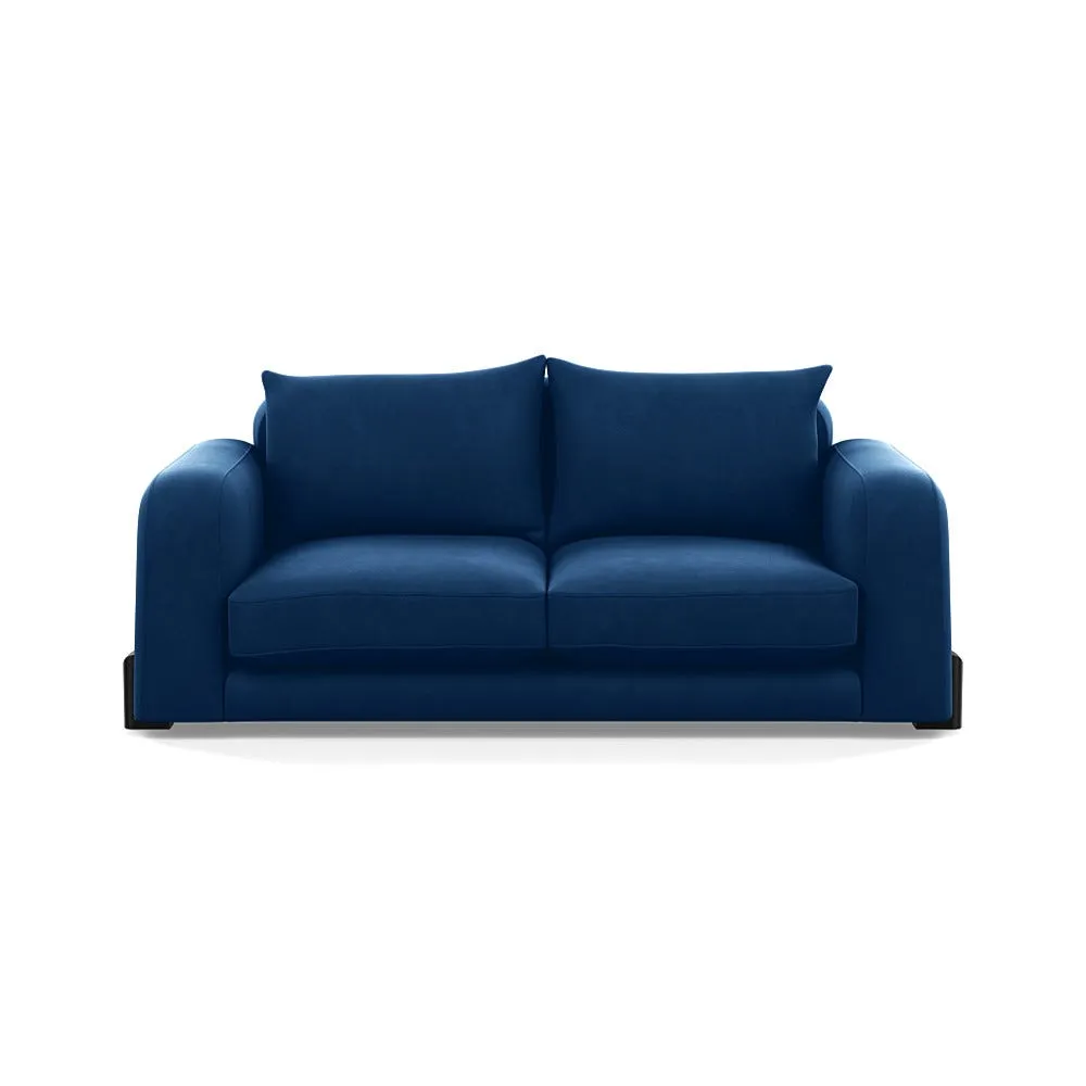 Heal's Nuvola 3 Seater Sofa Velvet Petrol Black Beech Feet 1