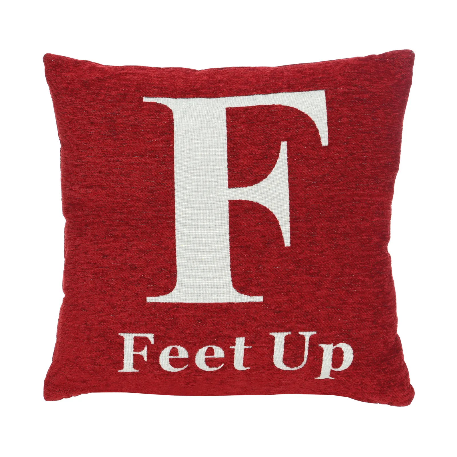 Orsina Feet Up Words Cushion in Red