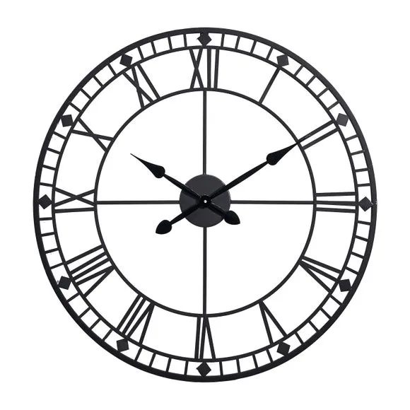 Black Metal Skeleton Wall Clock 2