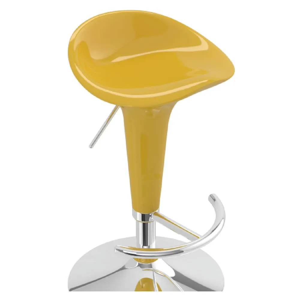 netfurniture Spakas Gloss Yellow Adjustable Kitchen Breakfast Bar Stool 6