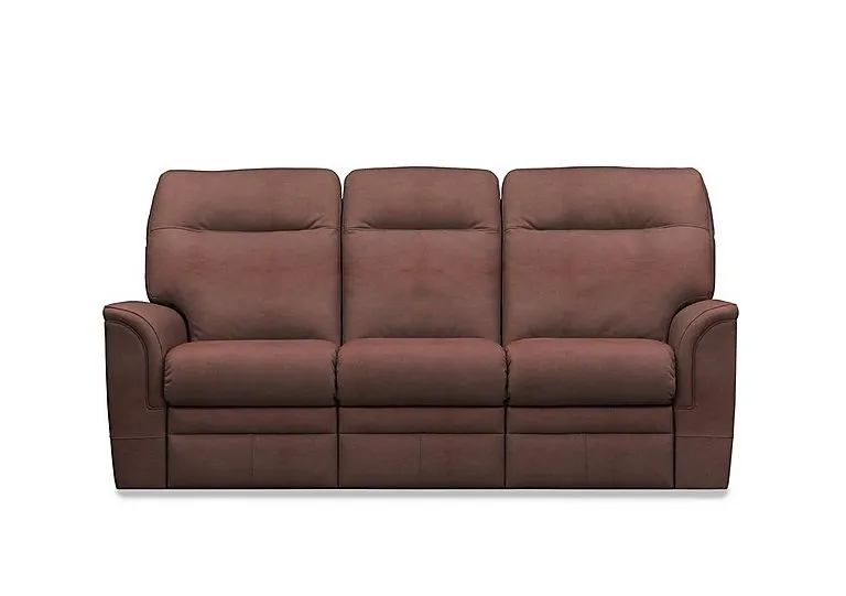 Hudson 23 Leather 3 Seater Recliner Sofa with Headrests and Power Lumbar - Revolution Chocolate