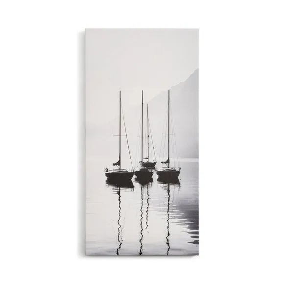 Monochrome Boats Canvas 3
