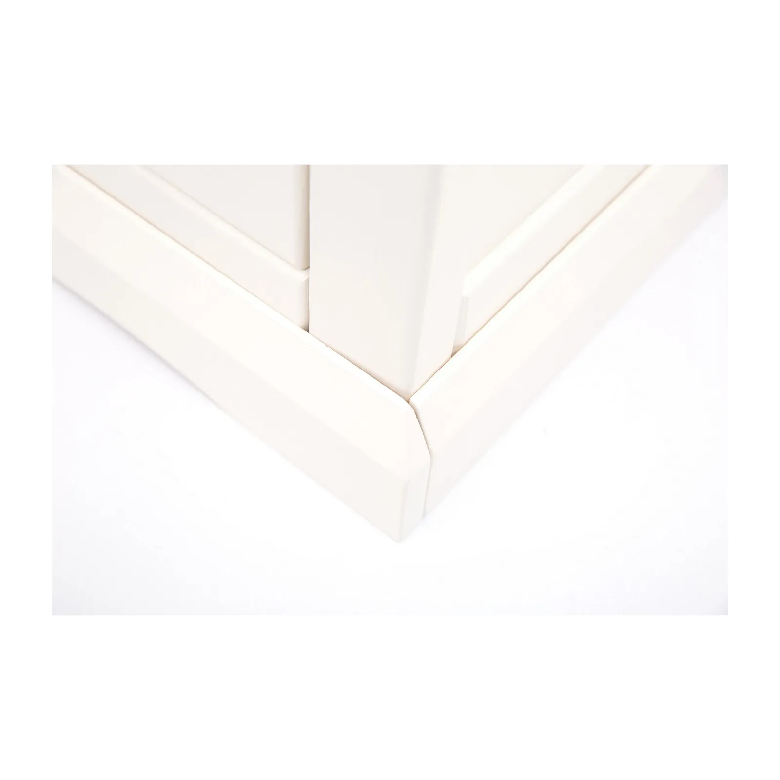 Cabinet Bits Cosenza 3 Drawer Dressing Table Set Brass Drop Handle in Off-White 4