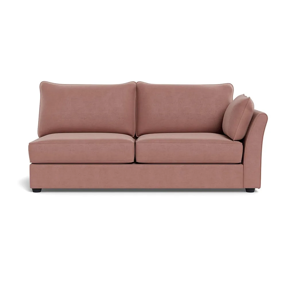 Heal's Tailor Large Unit Right Hand Facing Smart Luxe Velvet Dusky Pink Black Beech Feet 1