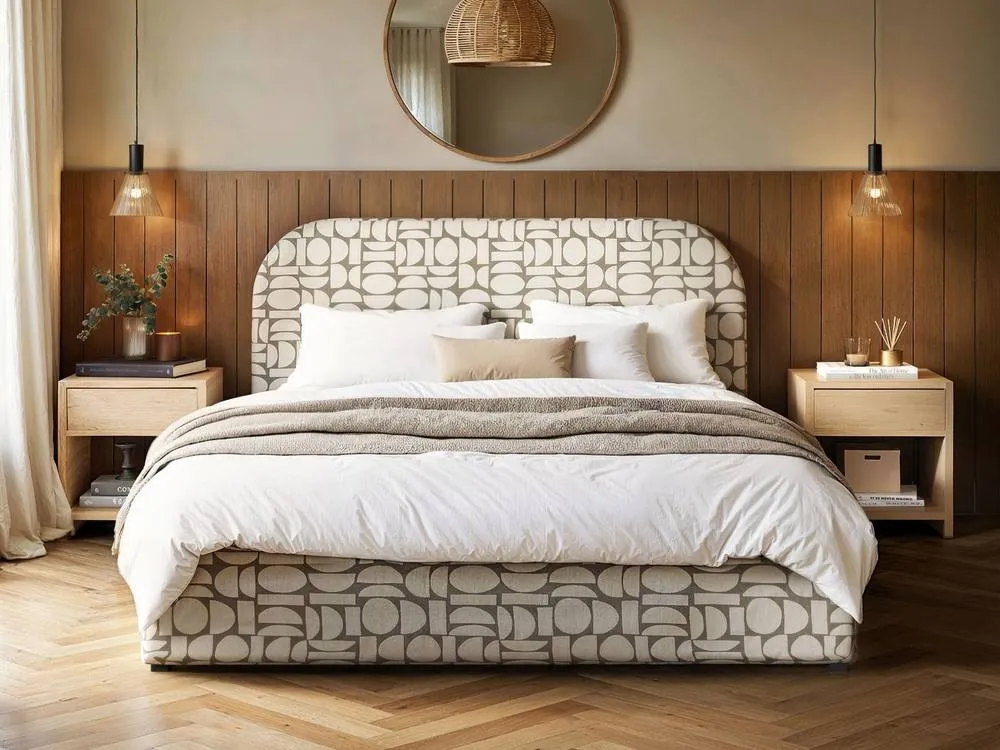 Flair Alba Jacquard Pattern Ottoman Bed Beige Chenille 3