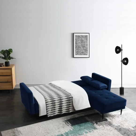 Selma Velvet Corner Double Sofa Bed 3