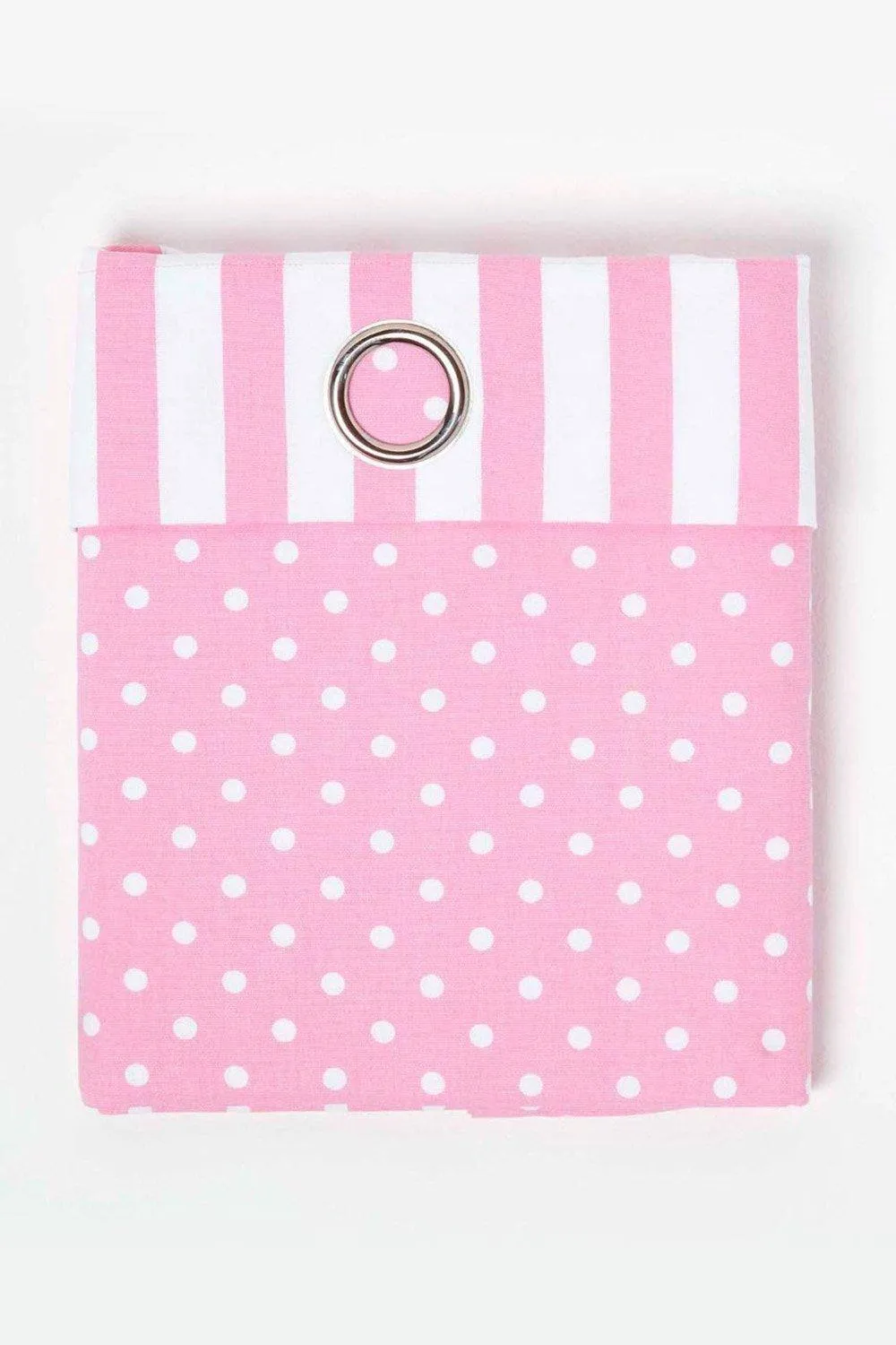 Homescapes Polka Dots Pink Ready Made Eyelet Curtain Pair 3