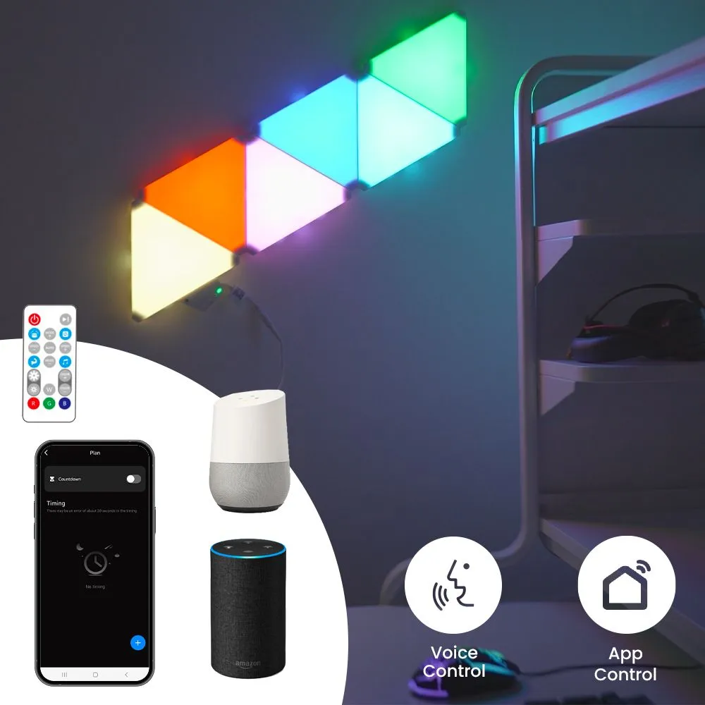 ValueLights Smart RGBIC Triangle Light Kit With App Control & Music Sync 3