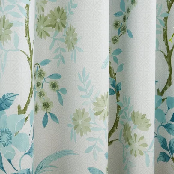 Ditsy Bird Polycotton Blackout Eyelet Curtains 3